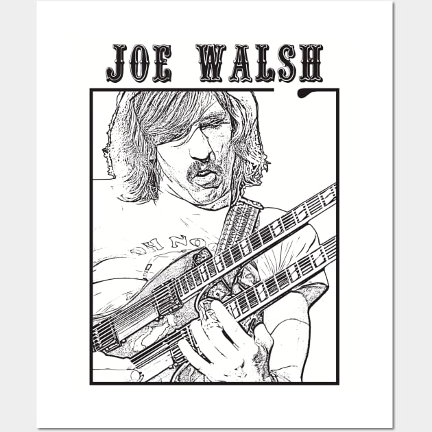 Joe walsh // Black Retro Wall Art by Degiab